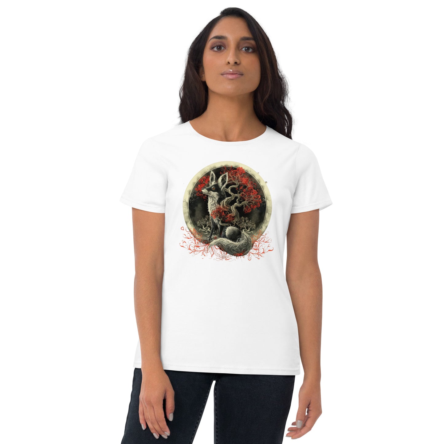 Misty Meadows Inspired Women's short sleeve t-shirt v9 - Print on Front