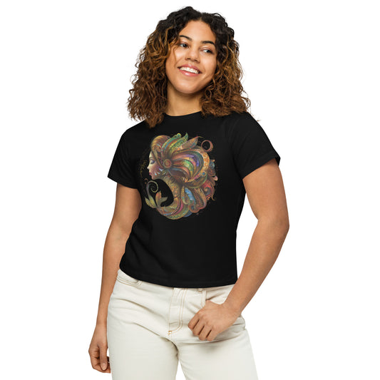 Misty Meadows Inspired Women’s high-waisted t-shirt v10 - Print on Front