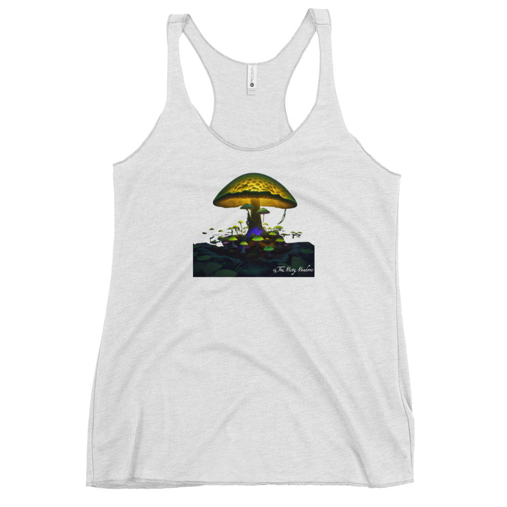 Misty Meadows - Mushroom Dwellers Racerback Tank-top  v1 - Print on Front